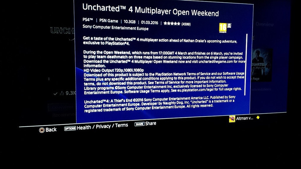 Uncharted 4 beta