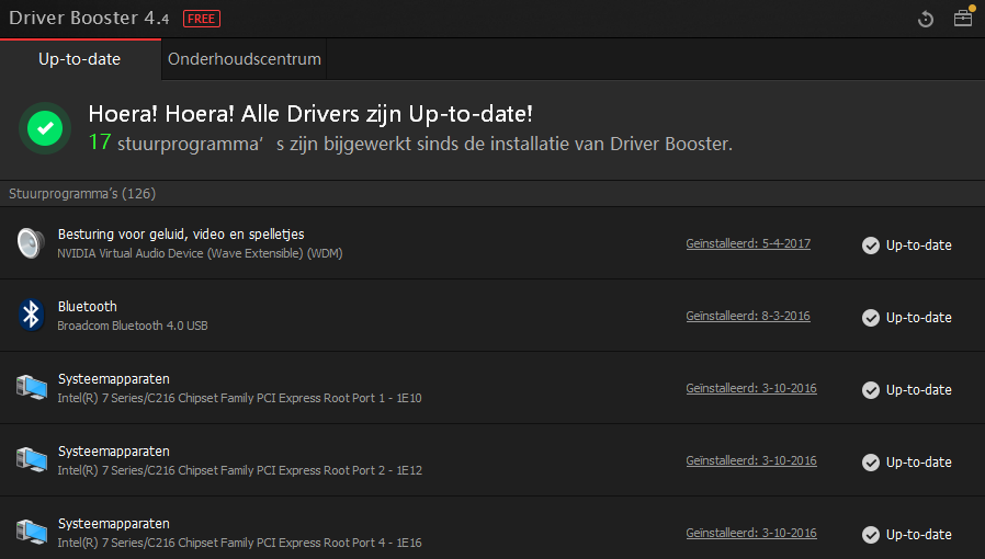Tip 03 Driver Booster controleert je drivers, downloadt nieuwe versies en installeert deze.
