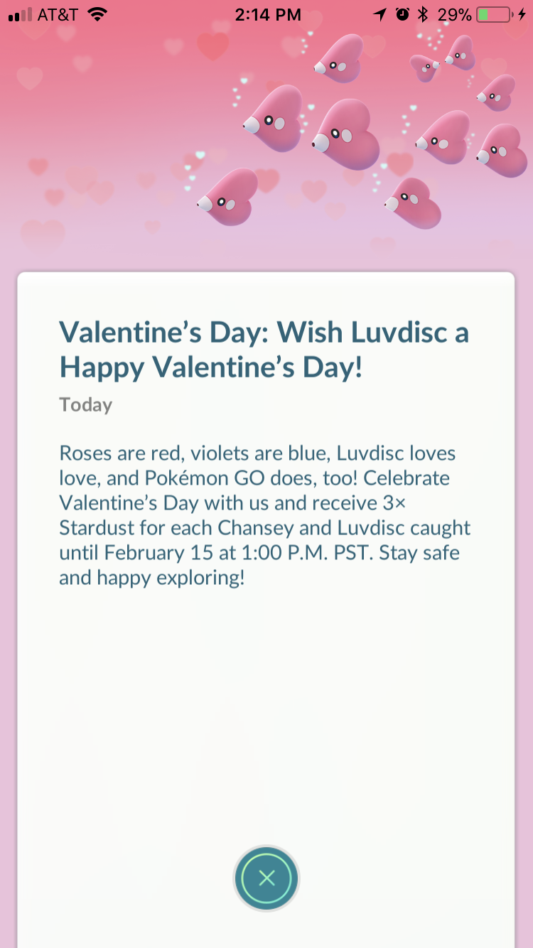 Pokémon Go Valentijnsdag