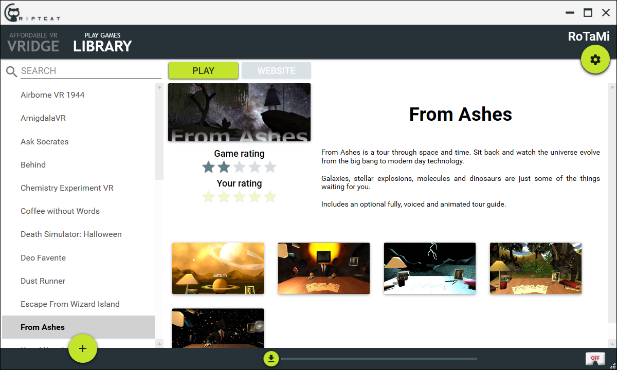 From Ashes verscheen eerder voor de Oculus Rift DK2, en is nu gratis te vinden in de RiftCat-bibliotheek.