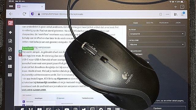 The iPad combined with a mouse provides a very handy combination